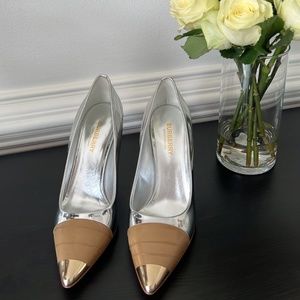 OBO!! "Brand New" Burberry Annalise Mirror/Gold/Tan Pumps SZ: 37.5